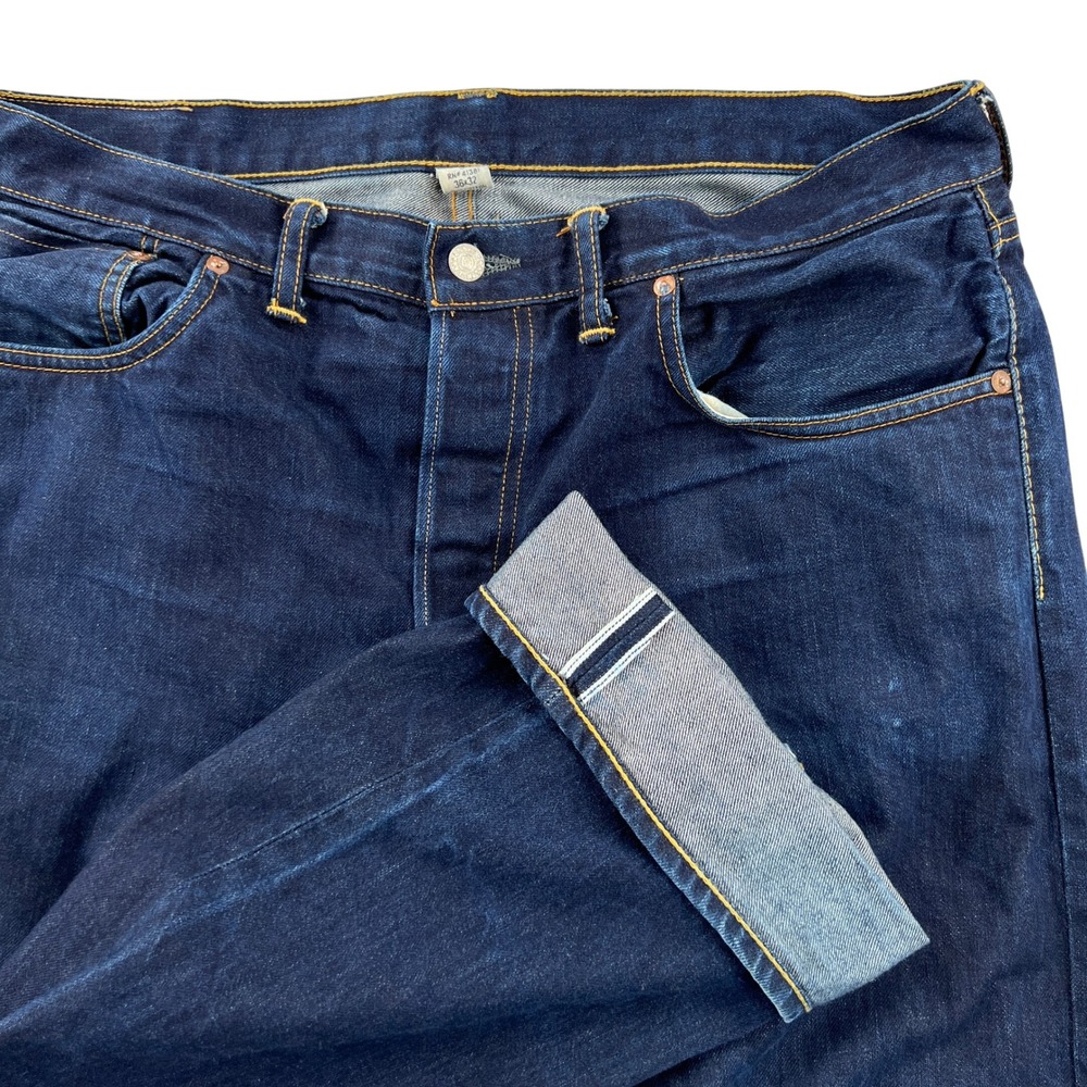 RRL Ralph Lauren Low Straight Selvedge Denim Jeans Made in USA Mens 36x32 Indigo